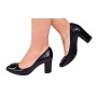 Pantofi dama office eleganti din piele naturala cu toc de 7cm - Model Arinna Negru